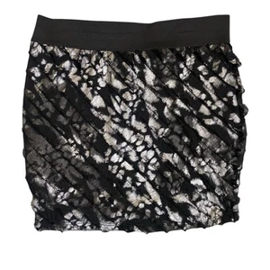 Vintage Wet Seal Bodycon Metallic Tiered Grunge Y2K Club Rave Mini Skirt Small - Picture 1 of 6