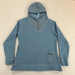 Kuhl Felpa con Cappuccio Donna XL Chianti Pile Pullover Maglione Lana Outdoor Blu - Foto 1 di 16