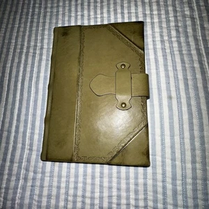 Barnes & Noble antico diario in pelle verde Made in Italy - Foto 1 di 6