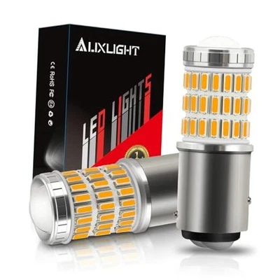  Lâmpadas LED 2057 1157 2357 7528 2057A 1157A 2357A ultra brilhantes 60 amarelo âmbar - Imagem 1 de 4