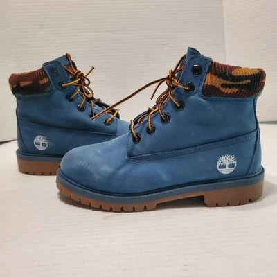 Timberland Premium 6 pulgadas Botas Impermeables Azul Nubuck con Camuflaje Talla 4 Foto 1 de 4