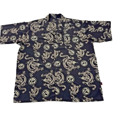 VTG FUBU Men’s XXL Dragon Print Button Up Shirt Black Y2K Hip Hop AOP EUC - Image 1 of 4