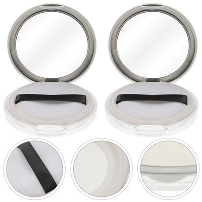 2pcs tragbare lose Pulverbox Kosmetikkastenpulver Hülle mit 2pcs Puff - Bild 1 von 4