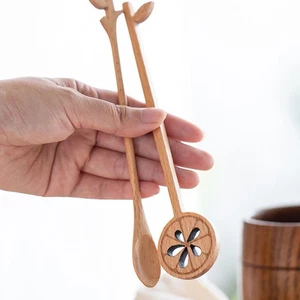  2Pcs Wood Stirring Spoon Coffee Stirring Spoon Wood Stirrer for Coffer long - Picture 1 of 12