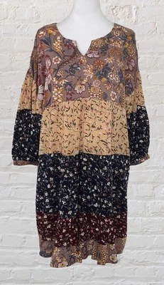 Vestido Umgee Boho Bohemio Patchwork Campesino Bebé Muñeca Cambio Talla M Phoebe Buffay Foto 1 de 4
