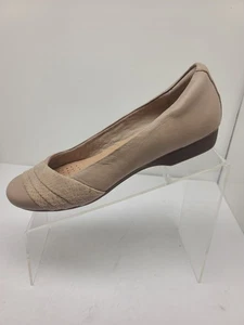 Vestido informal Clarks Blanchie Cacee para mujer plano cuero arena talla 8 M excelente - Imagen 1 de 11