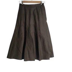 Vtg Wagner Skirt Womens 36 US 6 AUSTRIA 100% wool lined midi 24" Waist Brown - Picture 1 of 8