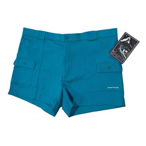 NUEVO CON ETIQUETAS NOS Pantalones Cortos Deportivos De Colección Azul Aqua Original 7 Bolsillos Carga Cortos Para Hombres Talla 44 - Imagen 1 de 6