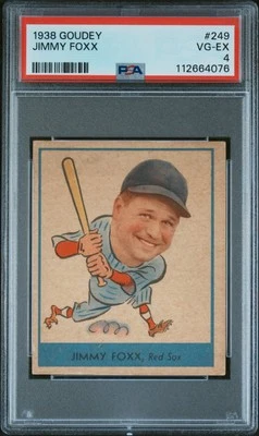 1938 GOUDEY HEADS-UP BEISEBOL ORIGINAL JIMMY FOXX #249 RED SOX PSA 4 - Imagem 1 de 2