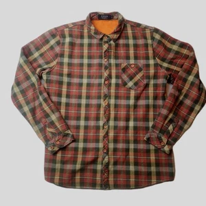 SSLR Men's Large Jacket Multicolor Thermal Fleece Plaid Flannel Shirt  - Picture 1 of 9