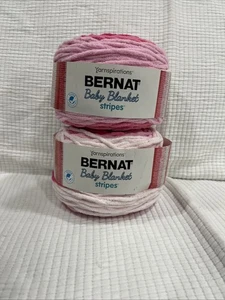 Lote de 2 hilos Bernat Baby Blancket rayas 10,5 oz. Claveles - Imagen 1 de 3