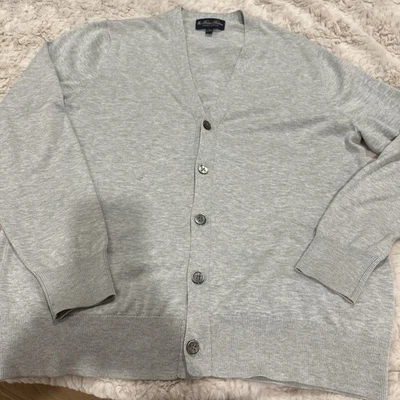Brooks Brothers Men's Supima Cotton Cardigan Grey Size Large - Image 1 of 4