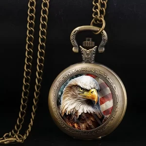 Retro Unique Bronze Eagle Pendant Quartz Pocket Watch Men Women Gift Fashion New - Picture 1 of 5