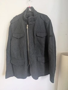 Cappotto Ben Sherman grigio antracite collo ad imbuto con cerniera taglia 2XL (T22) - Foto 1 di 9
