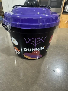 Limited Edition 2025 Dunkin’ Halloween Bucket With Spider Lid And Handle - Picture 1 of 3