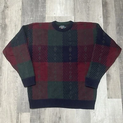 Vintage Chaps Ralph Lauren Aztec Sweater Mens L Hand Knit Heavy Cotton/Linen - Image 1 of 4