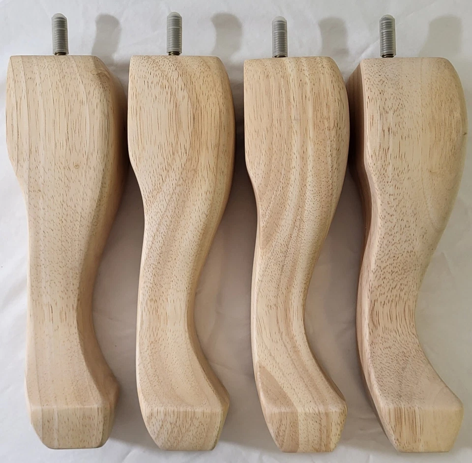 Твердое дерево мебель ноги королевы Анны ножки - набор из 4 - совершенно новый - Изображение 1 из 4