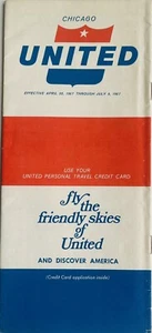 United Airlines - Horario de Chicago - eff. 8 jul 1967 - Imagen 1 de 1