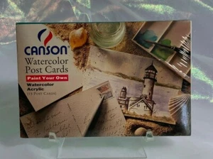 NEW Canson 15 x 4" by 6" Paint Your Own Acid Free Watercolor Acrylic Post Cards - Picture 1 of 2