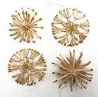 4 Beautiful  Hand-made Straw Christmas Tree Ornaments From Lithuania