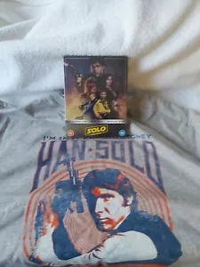 SOLO A STAR WARS STORY 4K+BLU-RAY SEALED+HAN SOLO RETRO T-SHIRT XXL( BOTH NEW) - Picture 1 of 9