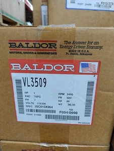 1 hp New Surplus VL3509 Baldor motor 35C013X964 3450RPM 56C frame (LOCATION P-2) - Picture 1 of 1