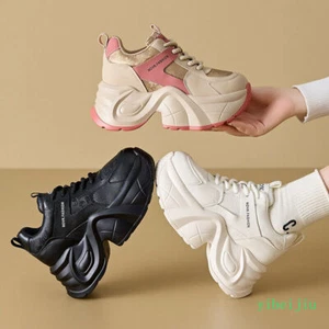 Platform High Hidden Wedge Heel Lace Up Womens Casual Sport Shoes Sneakers 2025 - Picture 1 of 9