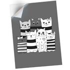 1 x Vinyl Sticker A1 - BW - Cartoon Cat Family Animal Pets #37892