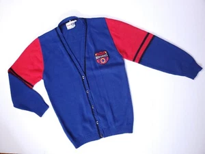 Wrangler Vintage Blue Red Academic Cardigan Sweater Junior Large - Picture 1 of 13