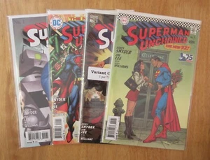 Lot of 4 SUPERMAN UNCHAINED #1 Variants! Silv/Bronze/Gold. Age Homage + Timm! NM - Picture 1 of 5