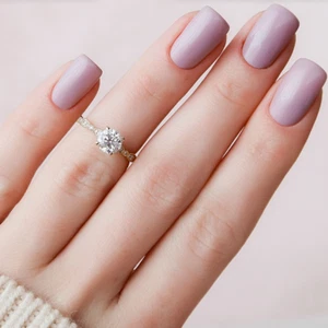Anillo de boda nupcial de oro amarillo de 18 k con diamantes de corte redondo de 1,90 quilates creado por IGI Lab - Imagen 1 de 13