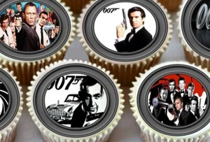 JAMES BOND CLASSICS CUPCAKE TOPPERS EDIBLE CAKE DECORATIONS 3282 - Picture 1 of 1