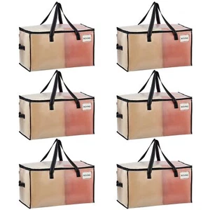 6 Pack Moving Bags Christmas Ornament Storage Comforter And Blanket Storage Bags - Picture 1 of 6