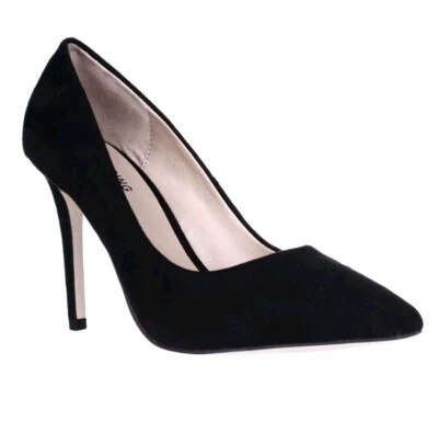 Call It Spring Women Agrirewiel Pointed Toe Dress Pumps Heels Suede Black 8 - Image 1 of 4
