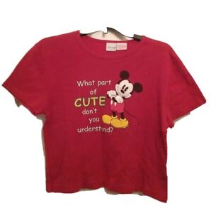 Disney Mickey Mouse What Part of Cute Dont You Understand Misses/Teen Tshirt XL 