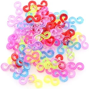 200Pcs Loom Band Clips 200 PCS Clear Plastic S Clips Rubber Band Clips for DIY B - Picture 1 of 4