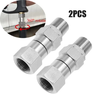 2Pcs 3/8" NPT Stainless Steel Swivel Coupler For Pressure Washer Hose Fittings - Picture 1 of 15