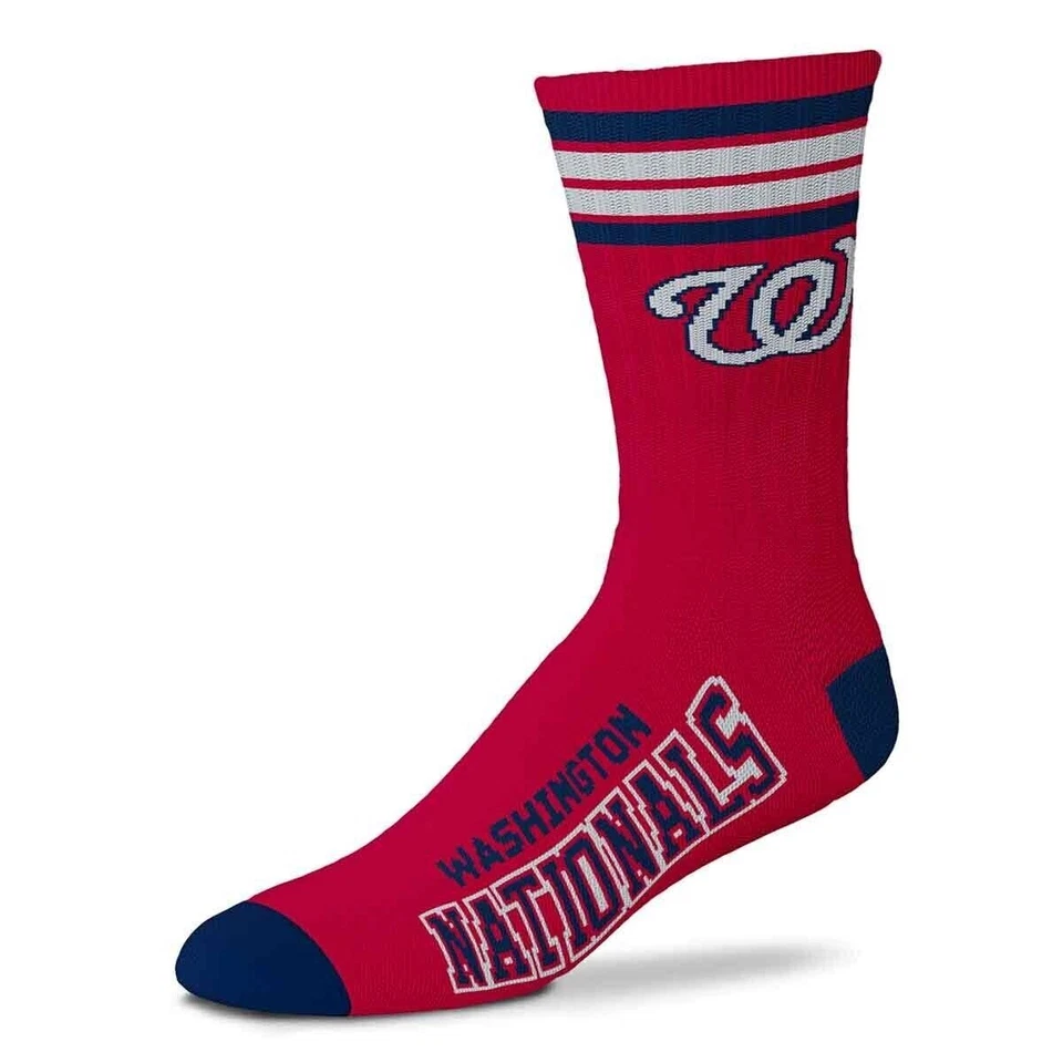WASHINGTON NATIONALS LOGO YOUTH SIZE CREW SOCKS AUTHENTIC MLB BASEBALL TEAM NEW - Image 1 of 1