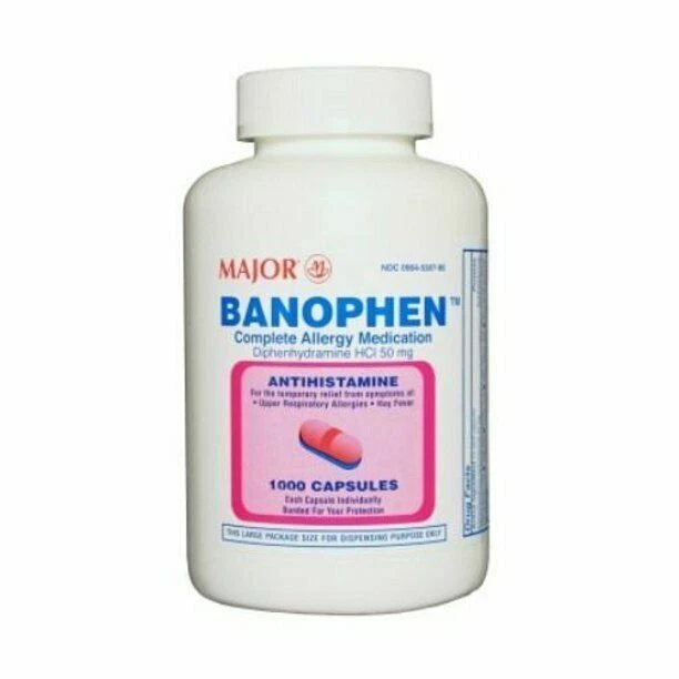 Major Banophen Diphenhydramine 50 mg 1000ct - Image 1 of 1