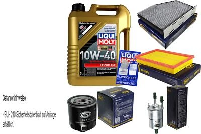 LIQUI MOLY, SCT GERMANY INSPEKTIONSKIT FILTER LIQUI MOLY ÖL 5L 10W-40 für VW Golf V 1K1 1.4 16V 5M1