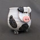 Mudworks art pottery pig mug black and white coffee cup