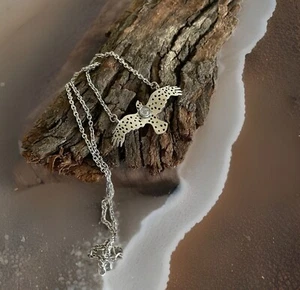 Rutilated Quartz Eagle Gemstone Pendant Necklace- 925 Sterling Silver Plated-New - Picture 1 of 3