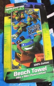 NEW Teenage Mutant Ninja Turtles Rule Beach Towel ~ 28" x 58" ~ 100% Cotton - Picture 1 of 6