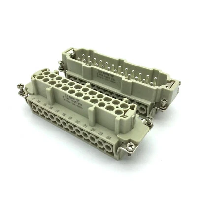 set HDC-HE-024M HDC-HE-024F 24-pin heavy duty connector dead socket / plug 16A - Image 1 of 4