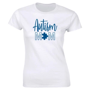 Autism Mom with Puzzle White Short Sleeve T-Shirt for Women - Picture 1 of 2