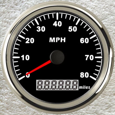85mm 3-3/8" GPS Speedometer 80MPH Odo for Car Marine Truck UTV Motocycle Red LED - Image 1 of 4