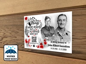 Personalisiertes Bankschild / Schild / Schild, Gedenktafel, optionaler QR-Code. - Bild 1 von 12