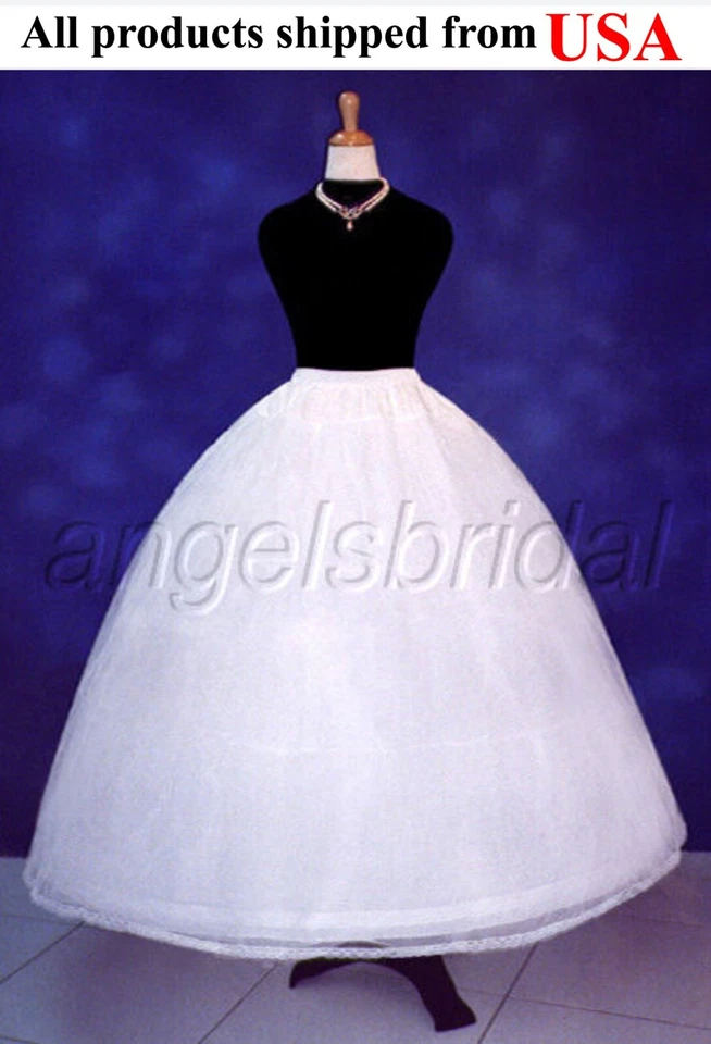 Vestido de novia de 3 aros de calidad premium vestido enagua falda de crinolina sin cordones Foto 1 de 1