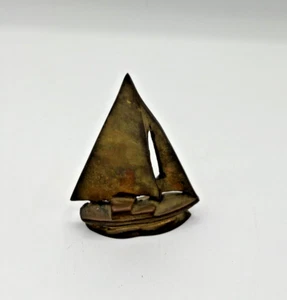 Vintage small brass sailboat boat sculpture 4x3 inches! - Picture 1 of 6
