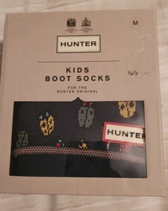 Hunter Original Kids Boot Socks Ladybird ladybug Print Navy Sizes M 11-13 - Picture 1 of 9